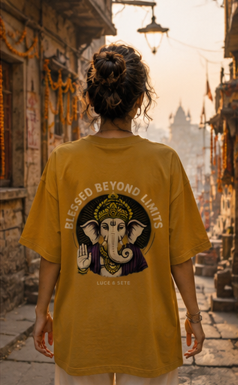 Blessed Beyond Limits Oversized Graphic T-Shirt for Men & Women | Spiritual Streetwear