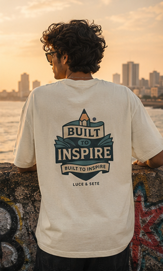 Built to Inspire Oversized Statement Graphic T-Shirt for Men & Women | Positive Vibes Apparel