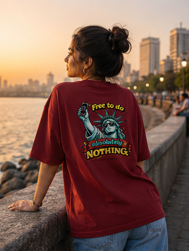 LUCE & SETE GPT mockup 4 - Free to Do Absolutely Nothing Oversized Graphic T-Shirt for Men & Women | Carefree Travel Streetwear - mockup_003_04_row1_col4_ChatGPT Image May 28, 2026, 03_05_59 PM.png