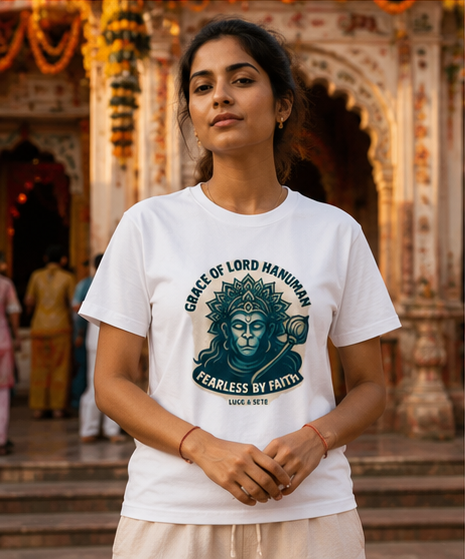 Fearless by Faith Lord Hanuman Spiritual Premium Graphic T-Shirt for Men & Women | Devotion Streetwear