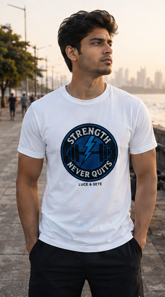 LUCE & SETE GPT mockup 6 - Strength Never Quits Graphic T-Shirt for Men & Women | Motivational Fitness Streetwear - mockup_003_06_row2_col2_ChatGPT Image May 28, 2026, 11_56_30 PM.png