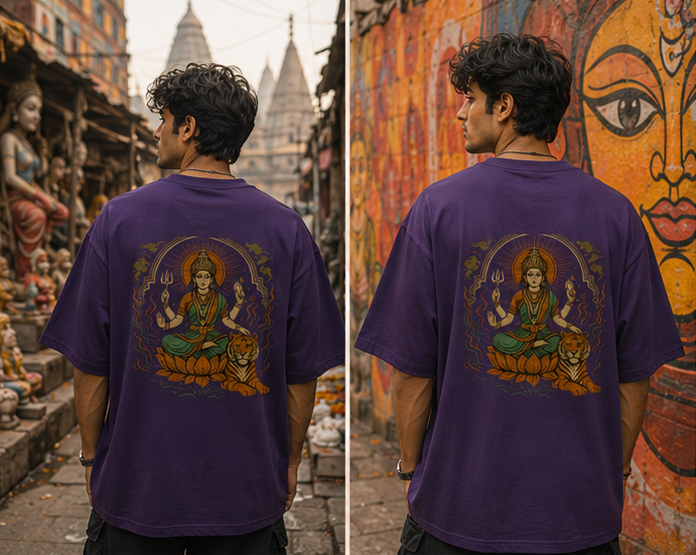 Fearless Divine Energy Oversized Graphic T-Shirt for Men & Women | Spiritual Streetwear