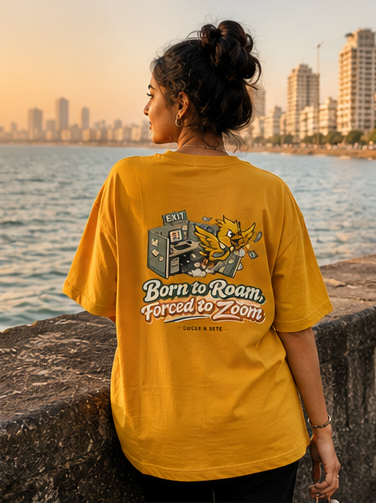 LUCE & SETE GPT mockup 1 - Born to Roam, Forced to Zoom Oversized Graphic T-Shirt for Men & Women | Travel Freedom Streetwear - mockup_004_01_row1_col1_ChatGPT Image May 28, 2026, 03_06_03 PM.png
