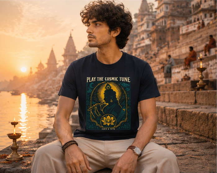 Play the Cosmic Tune Spiritual Premium Graphic T-Shirt for Men & Women | Mindfulness Streetwear