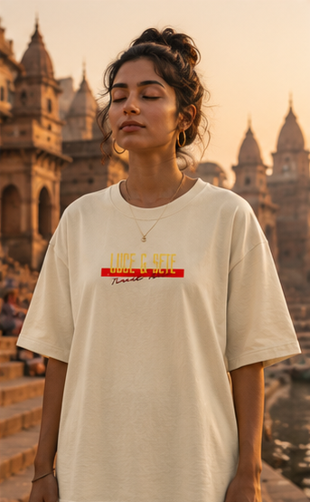 Oversized Statement T-Shirt with Lotus Mandala & Breathe Into Power Quote for Men & Women | Spiritual Streetwear