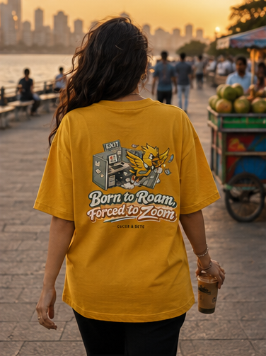 LUCE & SETE GPT mockup 6 - Born to Roam, Forced to Zoom Oversized Graphic T-Shirt for Men & Women | Travel Freedom Streetwear - mockup_004_06_row2_col2_ChatGPT Image May 28, 2026, 03_06_03 PM.png
