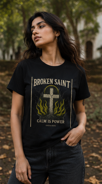 LUCE & SETE GPT mockup 6 - Broken Saint Calm Is Power Graphic T-Shirt for Men & Women | Empowered Style - mockup_004_06_row2_col2_ChatGPT Image May 28, 2026, 11_56_35 PM.png