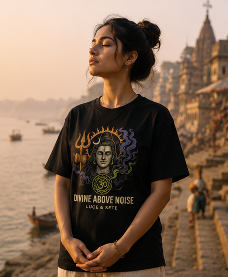 Divine Above Noise Premium Graphic T-Shirt for Men & Women | Spiritual Streetwear