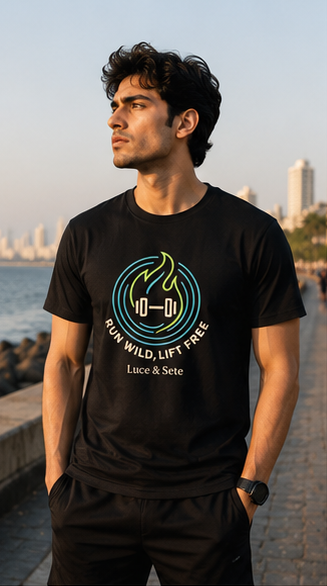 LUCE & SETE GPT mockup 1 - Run Wild Lift Free Graphic T-Shirt for Men & Women | Fitness Freedom Streetwear - mockup_005_01_row1_col1_ChatGPT Image May 28, 2026, 10_47_38 PM.png