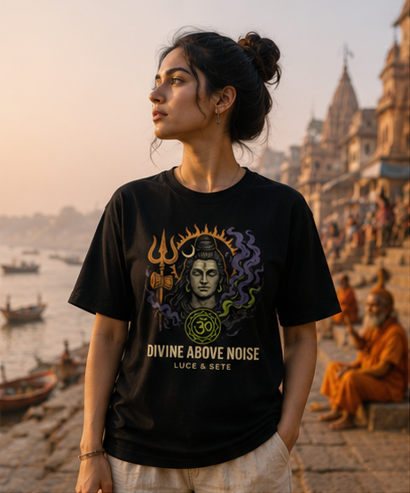 Divine Above Noise Premium Graphic T-Shirt for Men & Women | Spiritual Streetwear