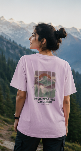 LUCE & SETE GPT mockup 3 - Mountains Calling Adventure Graphic T-Shirt in Soft Pink for Men & Women | Travel Streetwear - mockup_005_03_row1_col3_ChatGPT Image May 28, 2026, 07_08_47 PM.png