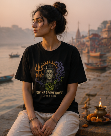 Divine Above Noise Premium Graphic T-Shirt for Men & Women | Spiritual Streetwear
