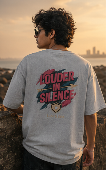 Louder in Silence Bold Oversized Graphic T-Shirt for Men & Women | Statement Streetwear