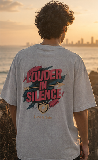 Louder in Silence Bold Oversized Graphic T-Shirt for Men & Women | Statement Streetwear
