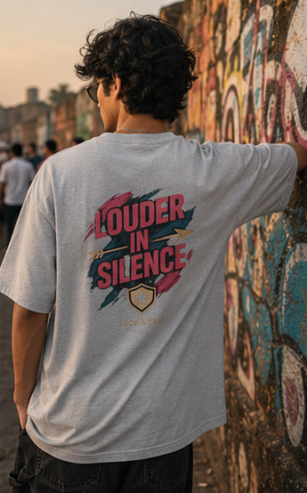 Louder in Silence Bold Oversized Graphic T-Shirt for Men & Women | Statement Streetwear