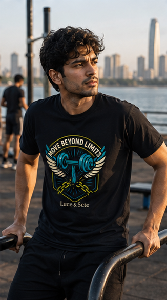 LUCE & SETE GPT mockup 6 - Move Beyond Limits Graphic T-Shirt for Men & Women | Fitness Motivation Streetwear - mockup_006_06_row2_col2_ChatGPT Image May 28, 2026, 10_47_42 PM.png