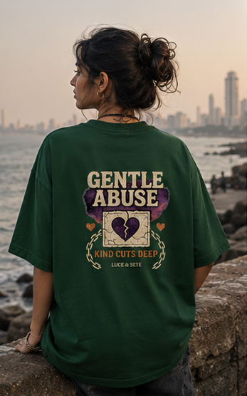 Gentle Abuse Kind Cuts Deep Oversized Graphic T-Shirt for Men & Women | Emotional Streetwear