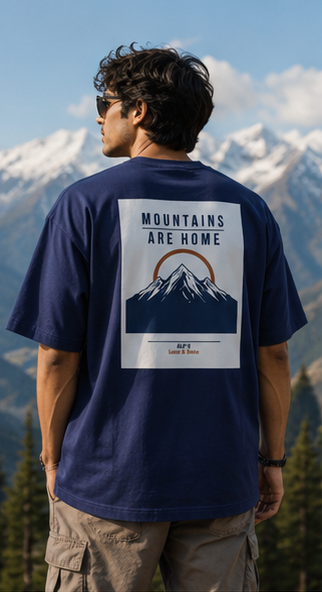 LUCE & SETE GPT mockup 1 - Mountains Are Home Oversized Statement T-Shirt for Men & Women | Nature Lovers Streetwear - mockup_007_01_row1_col1_ChatGPT Image May 28, 2026, 07_08_53 PM.png