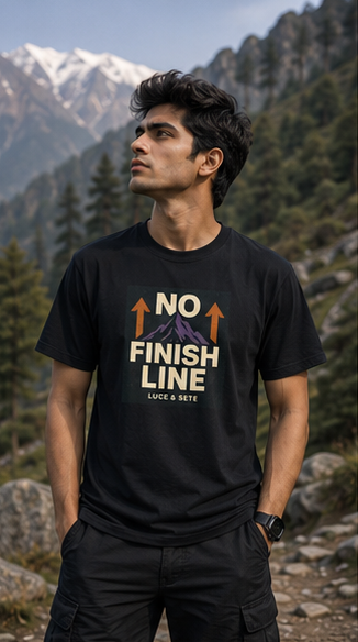 No Finish Line Premium Graphic T-Shirt for Men & Women | Motivational Streetwear