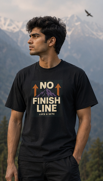 No Finish Line Premium Graphic T-Shirt for Men & Women | Motivational Streetwear