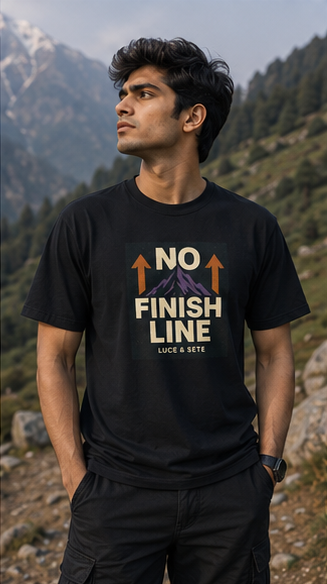 No Finish Line Premium Graphic T-Shirt for Men & Women | Motivational Streetwear