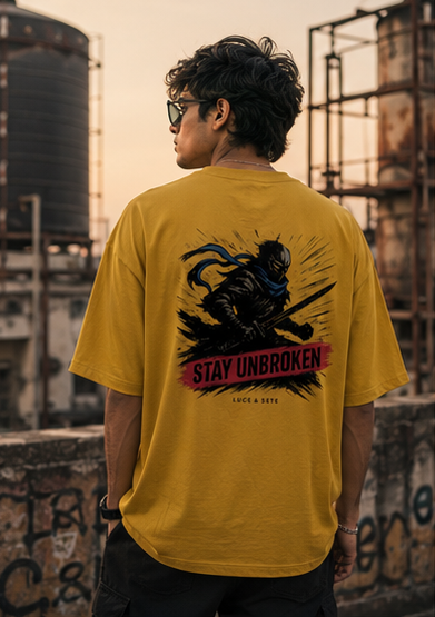 Stay Unbroken Warrior Oversized Graphic T-Shirt for Men & Women | Resilience Streetwear