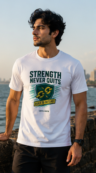 LUCE & SETE GPT mockup 1 - Strength Never Quits Graphic T-Shirt for Men & Women | Motivational Streetwear - mockup_008_01_row1_col1_ChatGPT Image May 28, 2026, 11_57_05 PM.png