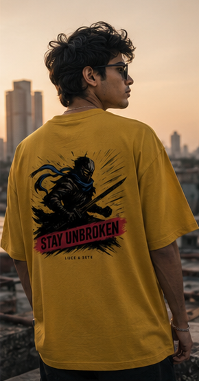 Stay Unbroken Warrior Oversized Graphic T-Shirt for Men & Women | Resilience Streetwear