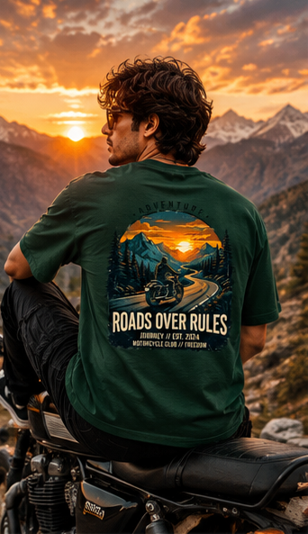LUCE & SETE GPT mockup 1 - Roads Over Rules Oversized Statement T-Shirt for Men & Women | Travel Adventure Streetwear - mockup_009_01_row1_col1_ChatGPT Image May 28, 2026, 07_09_12 PM.png