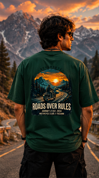LUCE & SETE GPT mockup 2 - Roads Over Rules Oversized Statement T-Shirt for Men & Women | Travel Adventure Streetwear - mockup_009_02_row1_col2_ChatGPT Image May 28, 2026, 07_09_12 PM.png