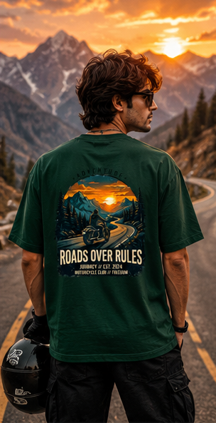 LUCE & SETE GPT mockup 4 - Roads Over Rules Oversized Statement T-Shirt for Men & Women | Travel Adventure Streetwear - mockup_009_04_row1_col4_ChatGPT Image May 28, 2026, 07_09_12 PM.png