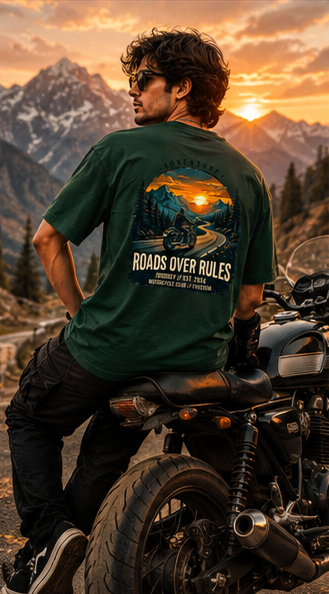 LUCE & SETE GPT mockup 6 - Roads Over Rules Oversized Statement T-Shirt for Men & Women | Travel Adventure Streetwear - mockup_009_06_row2_col2_ChatGPT Image May 28, 2026, 07_09_12 PM.png