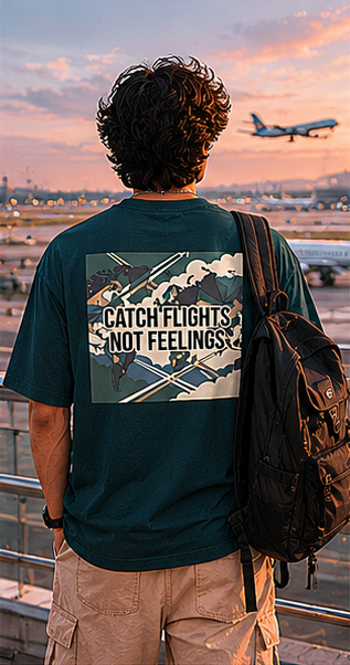 LUCE & SETE GPT mockup 3 - Catch Flights Not Feelings Oversized Statement T-Shirt for Men | Travel Streetwear - mockup_010_03_row1_col3_ChatGPT Image May 28, 2026, 07_09_19 PM.png