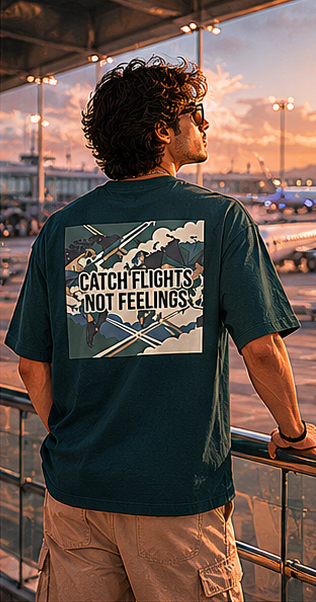 LUCE & SETE GPT mockup 4 - Catch Flights Not Feelings Oversized Statement T-Shirt for Men | Travel Streetwear - mockup_010_04_row1_col4_ChatGPT Image May 28, 2026, 07_09_19 PM.png