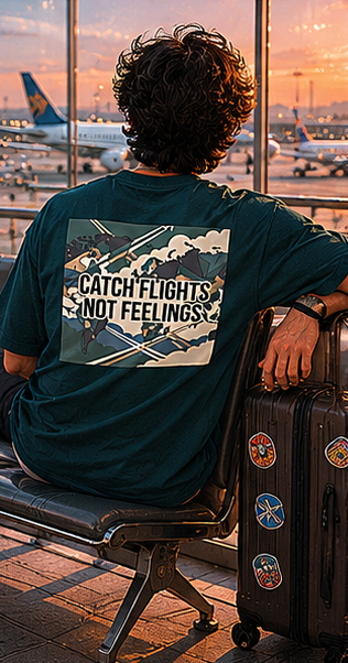 LUCE & SETE GPT mockup 5 - Catch Flights Not Feelings Oversized Statement T-Shirt for Men | Travel Streetwear - mockup_010_05_row2_col1_ChatGPT Image May 28, 2026, 07_09_19 PM.png