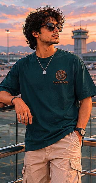 LUCE & SETE GPT mockup 7 - Catch Flights Not Feelings Oversized Statement T-Shirt for Men | Travel Streetwear - mockup_010_07_row2_col3_ChatGPT Image May 28, 2026, 07_09_19 PM.png