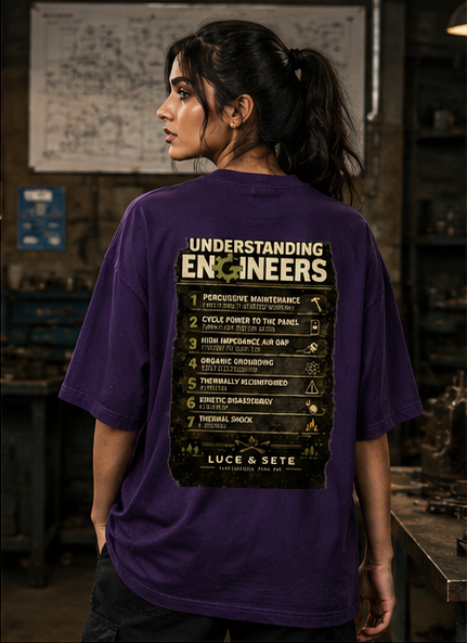 Understanding Engineers Oversized Graphic T-Shirt for Men & Women | Proud Problem-Solvers Streetwear