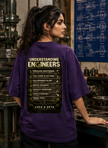 Understanding Engineers Oversized Graphic T-Shirt for Men & Women | Proud Problem-Solvers Streetwear