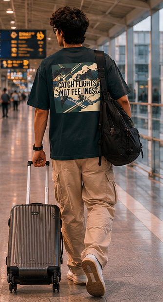 LUCE & SETE GPT mockup 6 - Catch Flights Not Feelings Oversized Statement T-Shirt for Men | Travel Streetwear - mockup_011_06_row2_col2_ChatGPT Image May 28, 2026, 07_09_29 PM.png