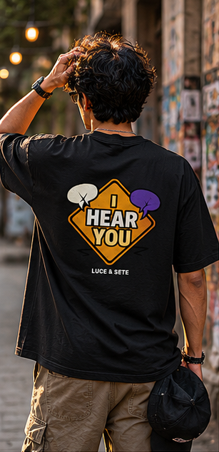 LUCE & SETE GPT mockup 3 - Bold Sarcastic Statement Oversized Shirt with 'I HEAR YOU' Graphic | LUCE & SETE - mockup_012_03_row1_col3_ChatGPT Image May 27, 2026, 06_57_07 AM.png