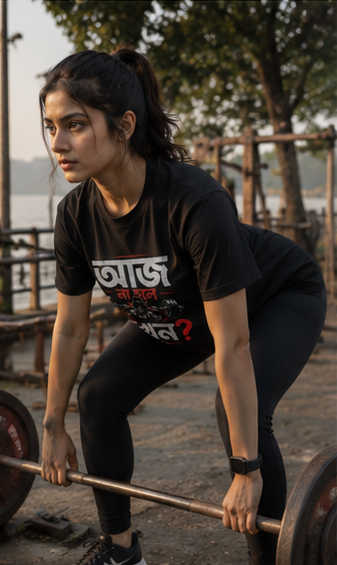 আজ না হলে কখন? Bengali Fitness Statement Premium Graphic T-Shirt for Men & Women | Discipline Streetwear
