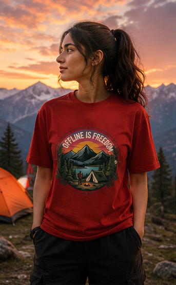 Offline Is Freedom Premium Graphic T-Shirt for Men & Women | Travel Adventure Streetwear
