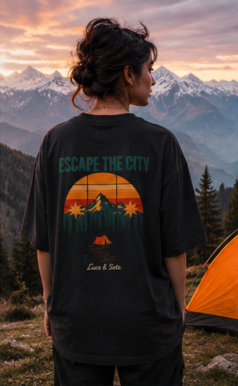 LUCE & SETE GPT mockup 2 - Escape The City Oversized Statement T-Shirt for Men & Women | Nature Lovers Streetwear - mockup_018_02_row1_col2_ChatGPT Image May 28, 2026, 07_09_56 PM.png