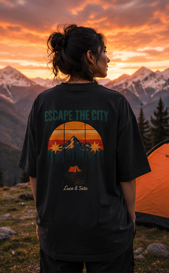 LUCE & SETE GPT mockup 4 - Escape The City Oversized Statement T-Shirt for Men & Women | Nature Lovers Streetwear - mockup_018_04_row1_col4_ChatGPT Image May 28, 2026, 07_09_56 PM.png